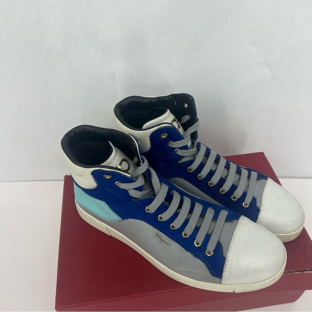 Salvatore Ferragamo Blue and Gray Sneakers - Picture 3 of 14